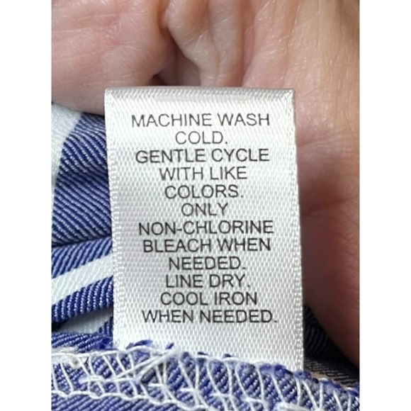 Verona Ladies Cropped Striped Blue Pants, 29 Waist, 23 Inseam, Pre-Owned - Picture 5 of 5